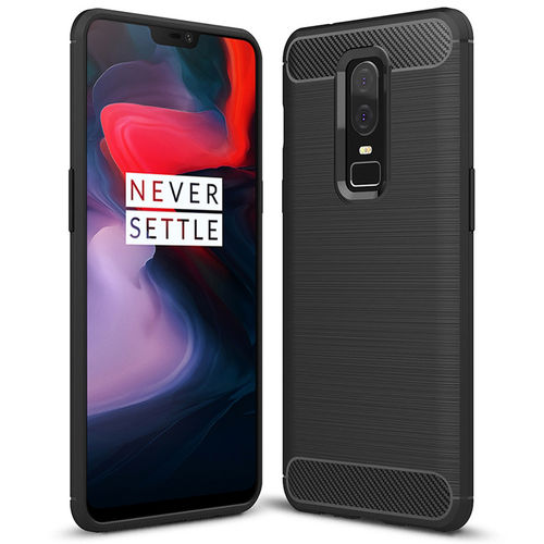 Flexi Slim Carbon Fibre Case for OnePlus 6 - Brushed Black